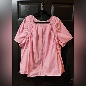 NEW Sejour Pink and White Striped Blouse NWOT